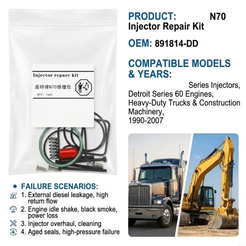 M76E-Einspritzdüsen-Servicekit für N70-Reparatur mit Federschrauben-Teilesatz 891814-DD – Detail 10