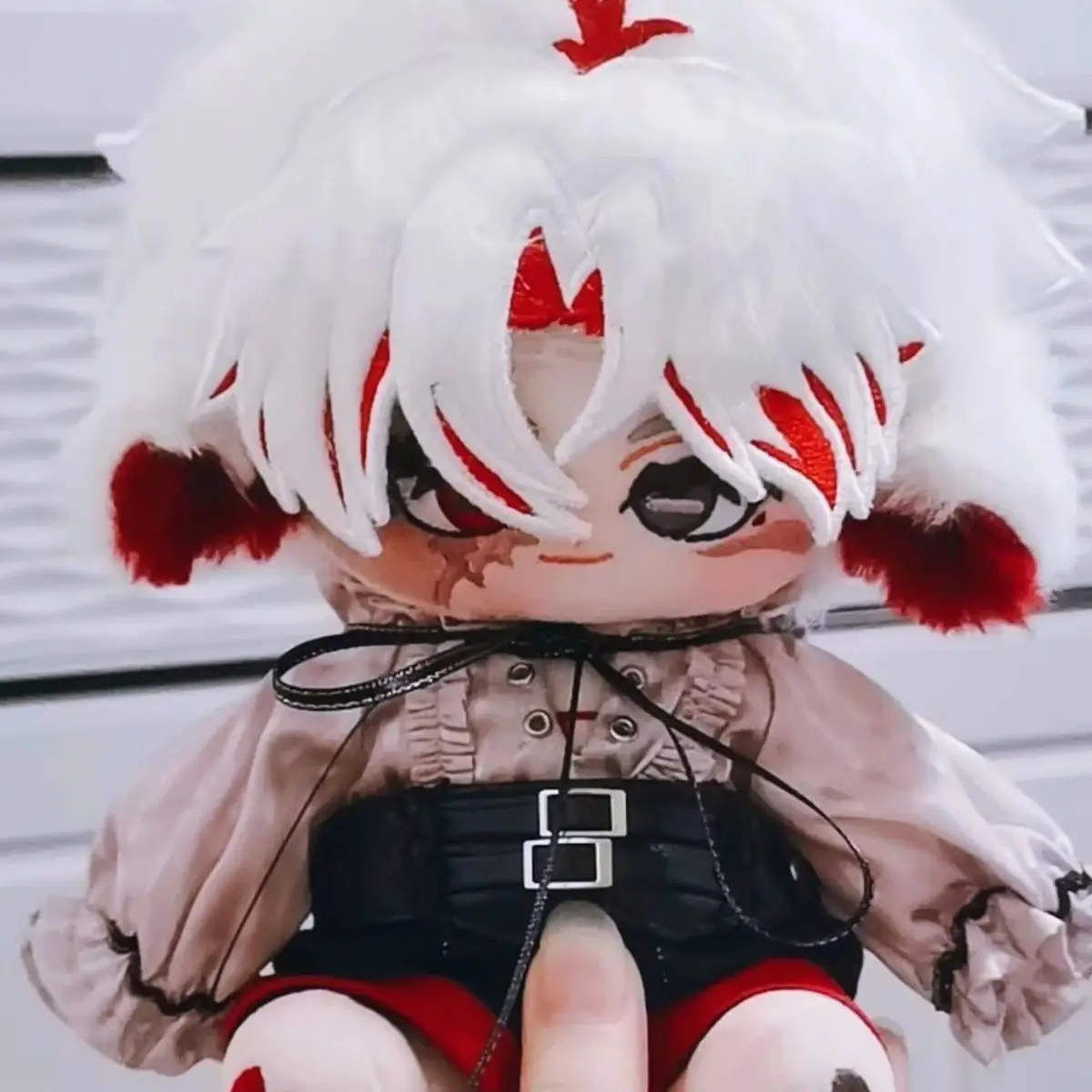 

Stuffed 20cm Anime Wuthering Waves Scar Figures Cosplay Plush Doll Dress Up Cotton Body Toys Gifts for Fans Children