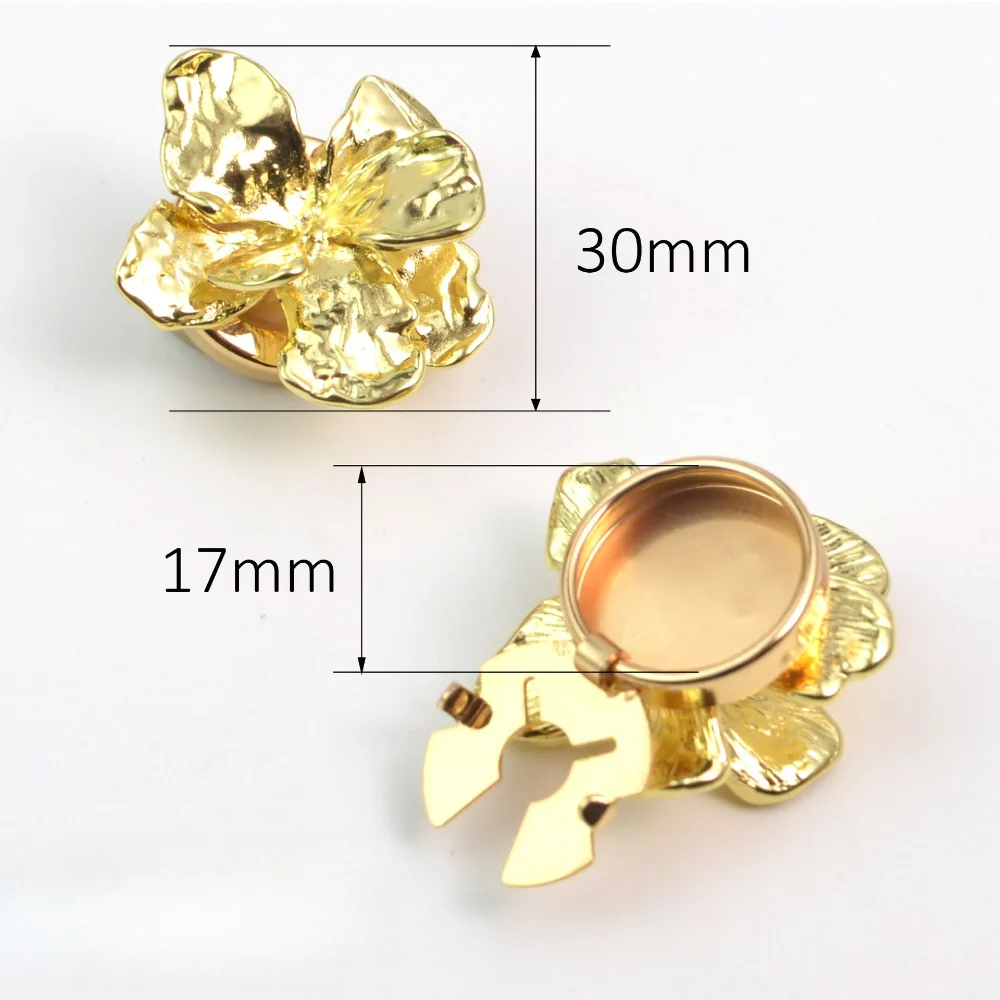 Vintage Golden Flower Brooch Button Cover Exquisite Metal Texture Pin Cufflinks Suit and Coat  Cufflinks Accessories