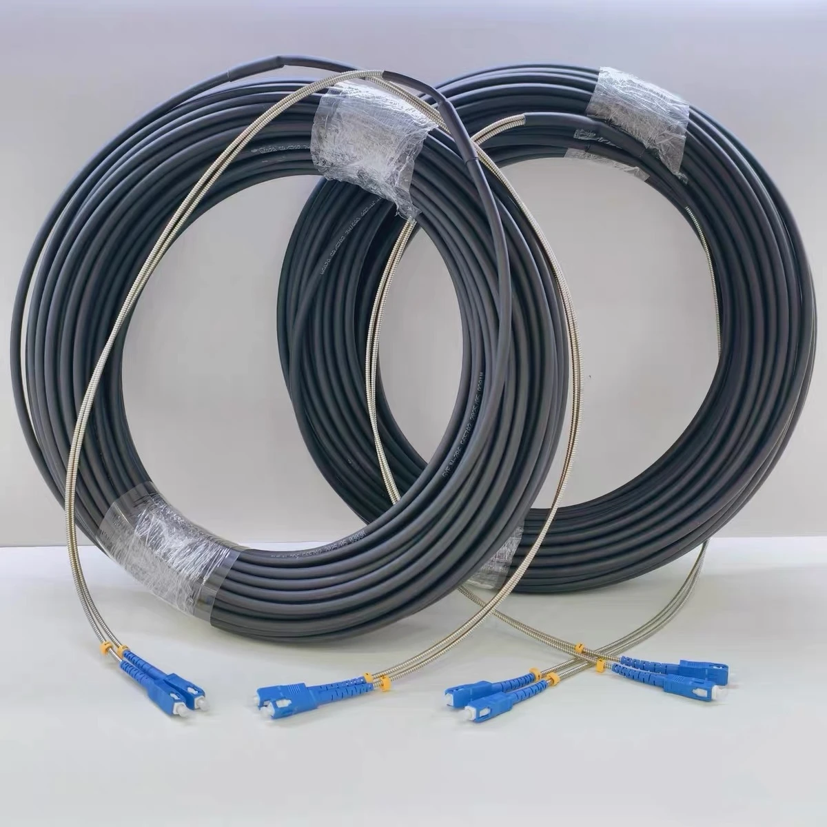 outdoor patch cord 200m 2/4 cores 7.0mm 2C 4C CPRI LC SC FC APC SM DVI waterproof FTTH jumper optical fiber armored cable 2 core