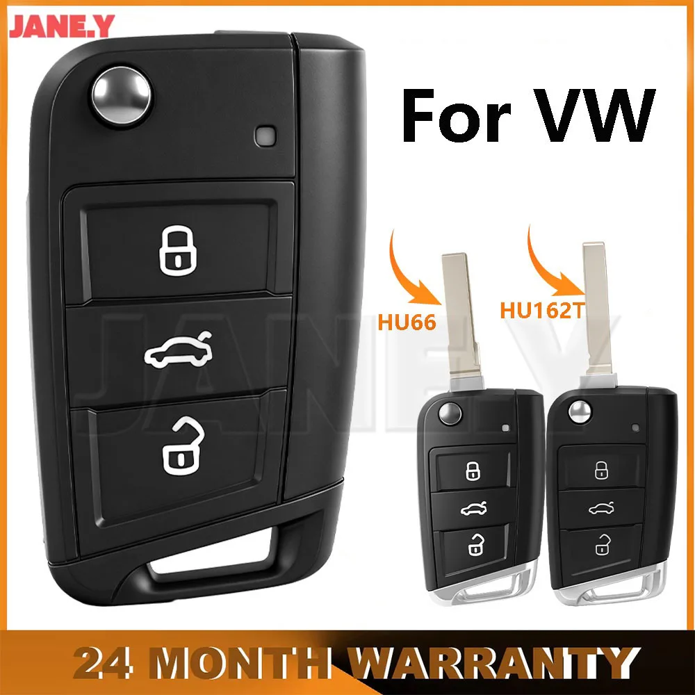 HU66 / HU162T Flip Remote Car Key Shell Case For VW Golf 7 MK7 Touran Polo Tiguan For Seat For Skoda MQB Key Crafters 5G0959752
