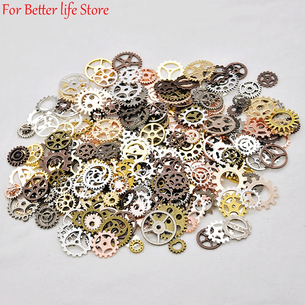 

50 G/pack Gear small size 5-25mm mixed alloy mechanical steam punk gear and Diy accessories bracelet necklace jewelry pendant