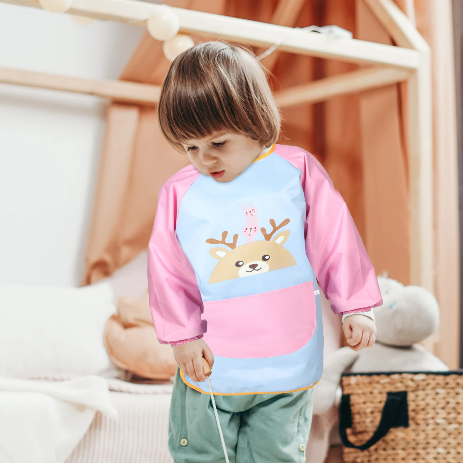 

Drawing Clothes Apron Baby Eating Smock Bibs for Babies Food Shirt Thin Section