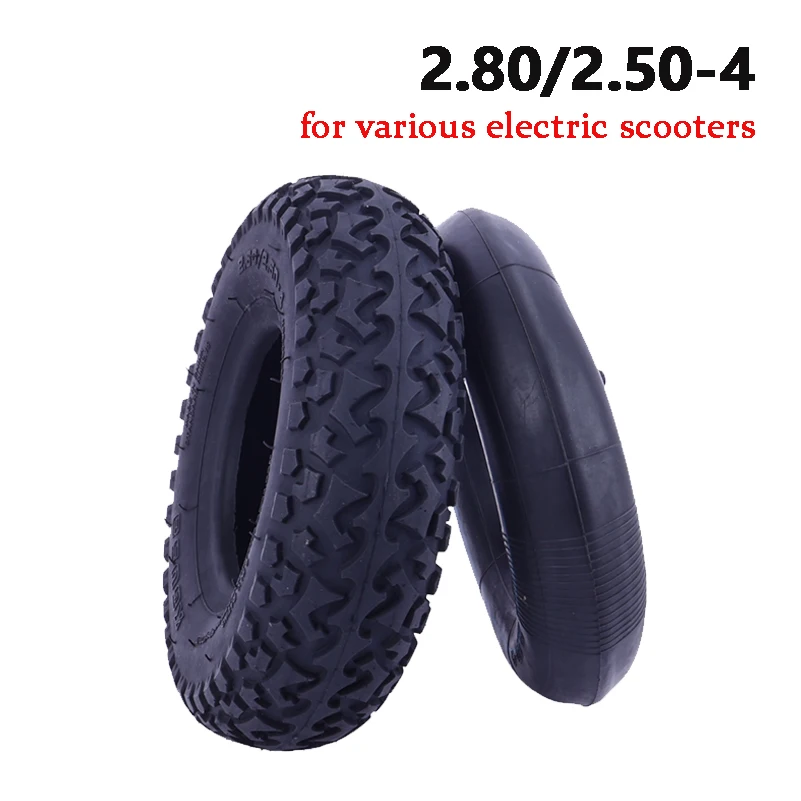 2.80/2.50-4 Tire Inner Tube Set Electric Scooter Balance Bicycle Handcart Wheel Inner Tube Inflatable Tire,Non slip Rubber Tire