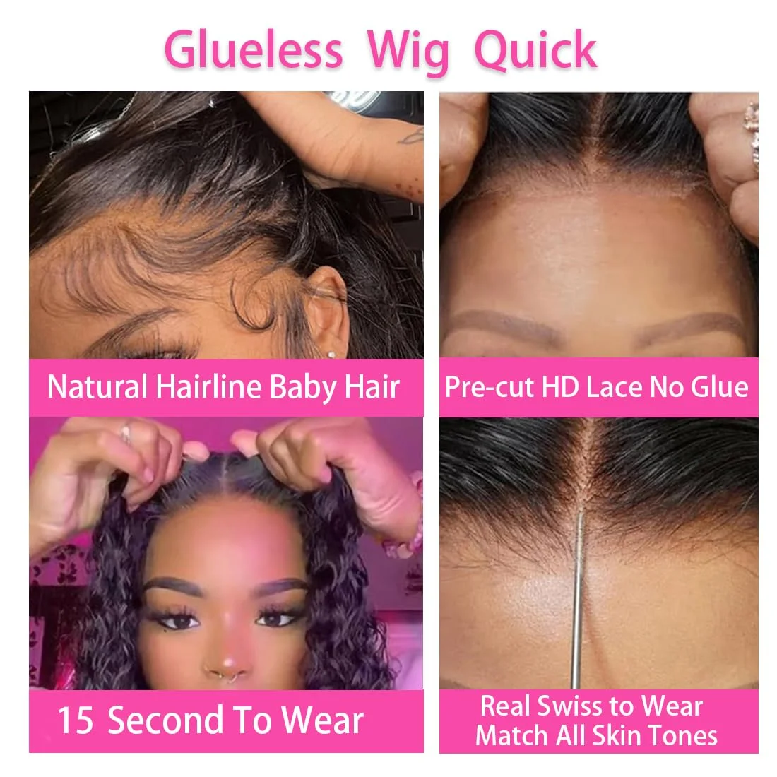 Water Wave Glueless Wig Human Hair Ready To Wear And Go Pre Plucked Lace Front Wigs For Women 6x4 Hd Curly Deep Wave Frontal Wig