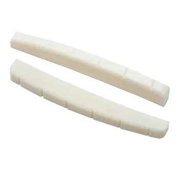 น็อตกระดูกกีต้าร์ไฟฟ้า miwayer 6สายด้านล่างโค้งก่อนร่องทำจากกระดูกจริง (43x3.2x5/5.65/4 6มม. 2ชิ้น)