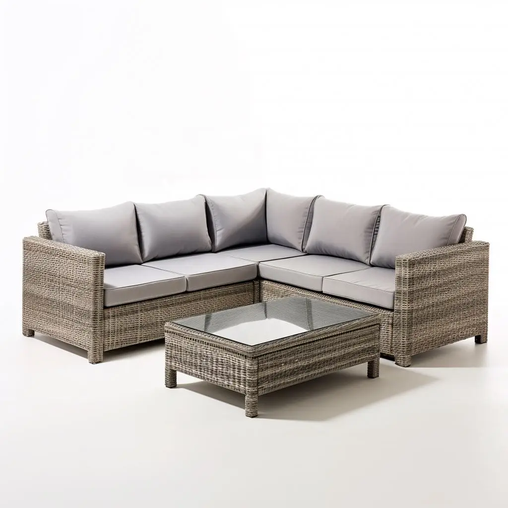 Advanced Customized Rattan Corner Sofa L Shaped Garden Leisure Sofa Sets