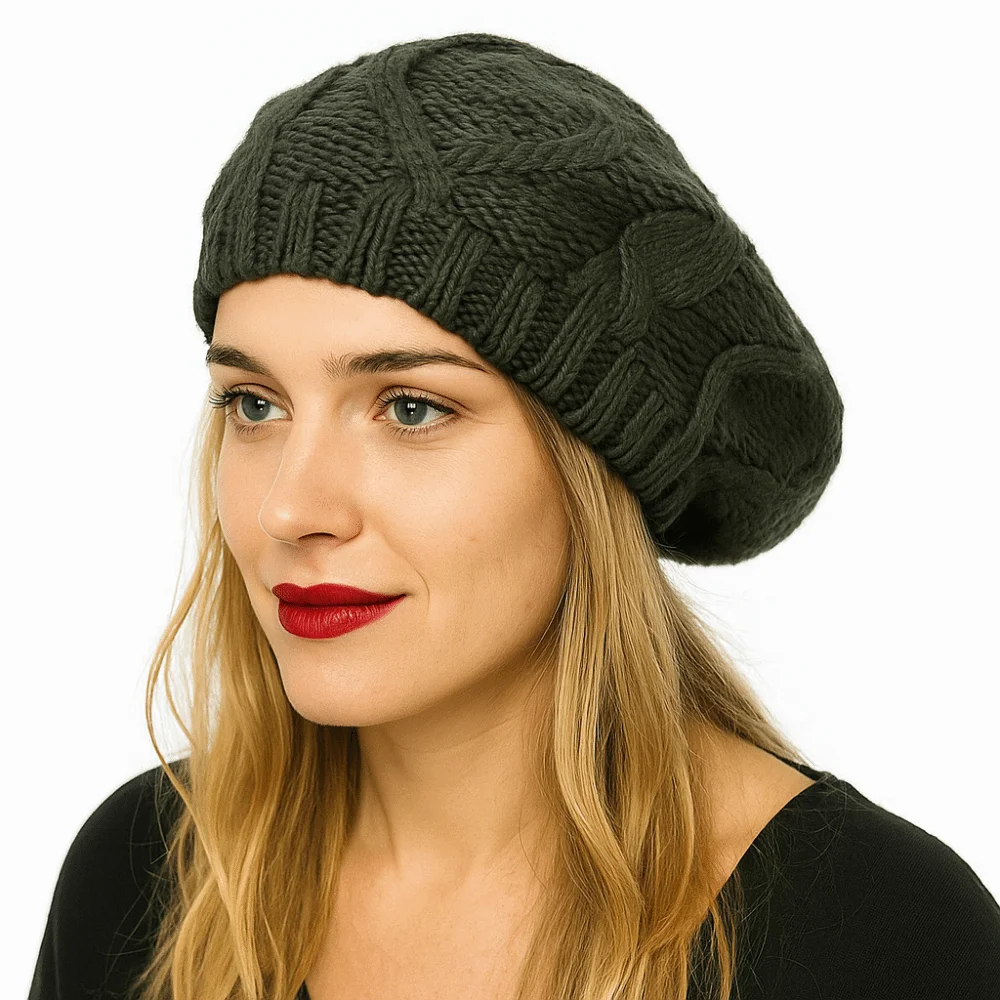 Baret Prancis Vintage Kasual Elegan, Baret Artis Elastis, Baret Rajut Bernapas Warna Solid, Penutup Kepala Wanita Musim Semi Gugur