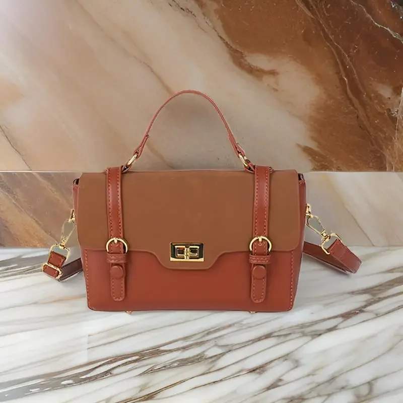 

High-End Minimalist Messenger Bag Vintage Leather Crossbody Purse Designer Tote For Women Trendy Commuter Shopper Solid Color