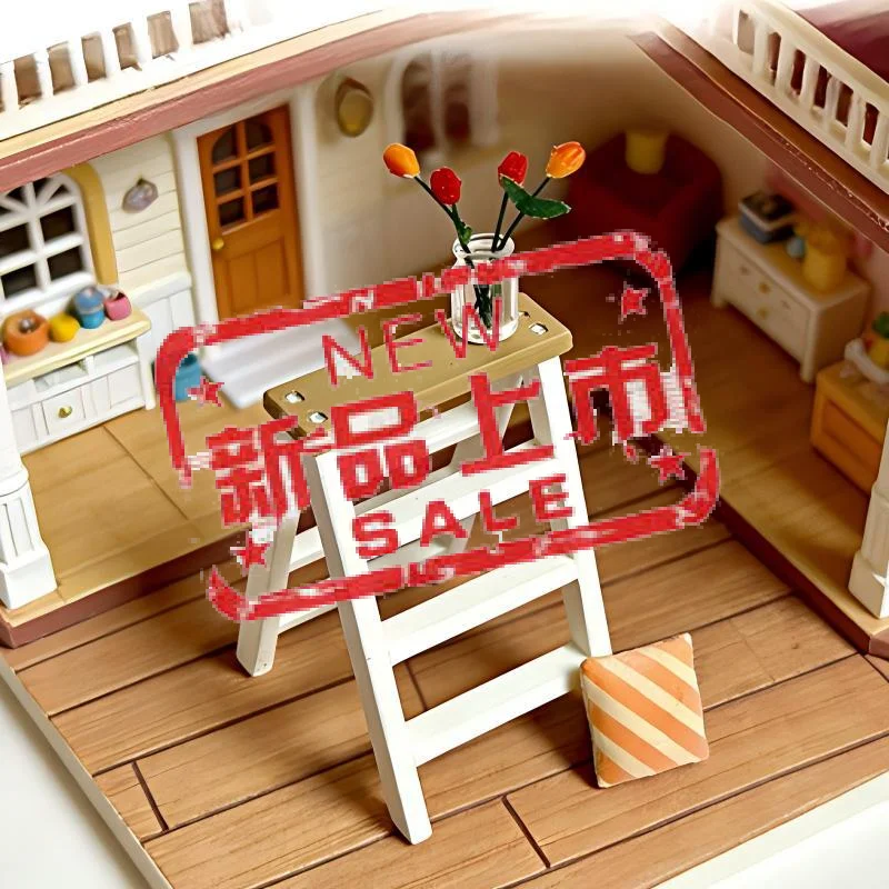 

[]Miniature Ladder 1/12 Dollhouse Ladder Shelf Model Doll Furniture Decor Doll House Micro Scene Construction Props