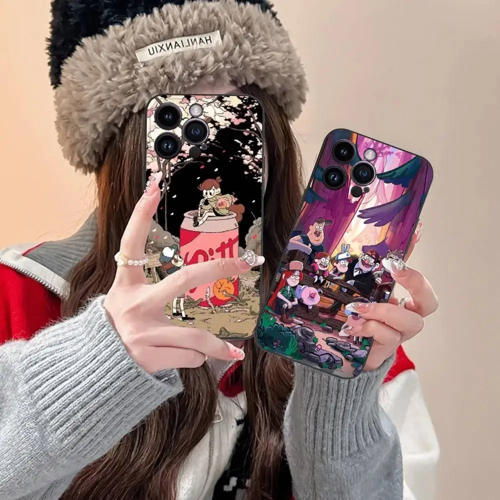 

G-Gravity Animation Falls Phone Case For iPhone 16,15,14,13,12,11,Pro,XS,Max,XR,Plus,E,SE4,Mini Black Fashion Cover