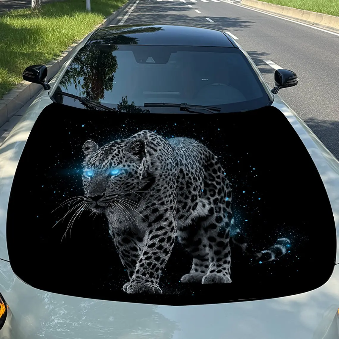 

Виниловая пленка для автомобиля темно-синего снежного барда, водонепроницаемая наклейка на капот автомобиля из ПВХ, самоклеящиеся устойчивые к царапинам наклейки для двигателя Cove