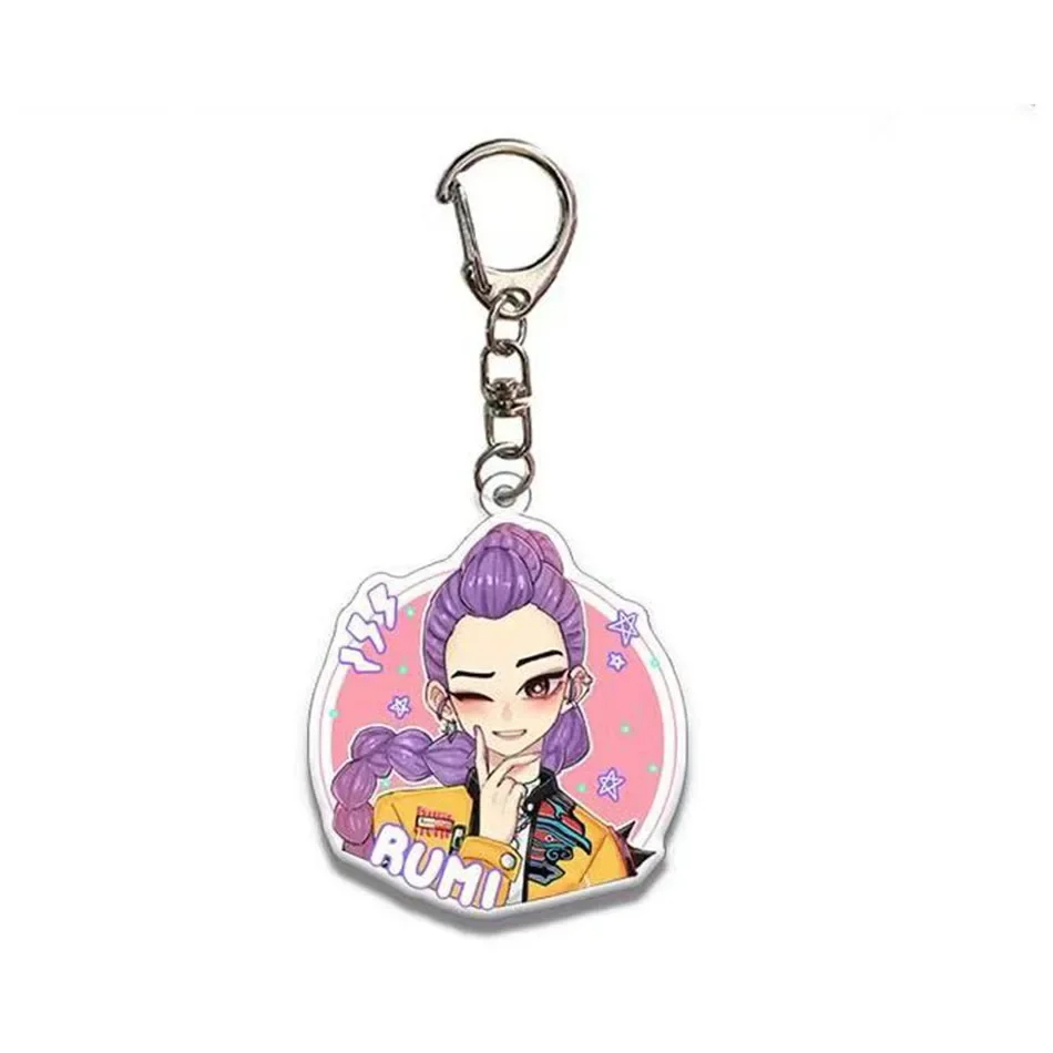 Kpop شيطان الصيادين سلاسل المفاتيح الصغيرة الذهبي المعبود رومي زوي جينو ميرا النمر Keyrings-Kpop المشجعين اكسسوارات الهدايا