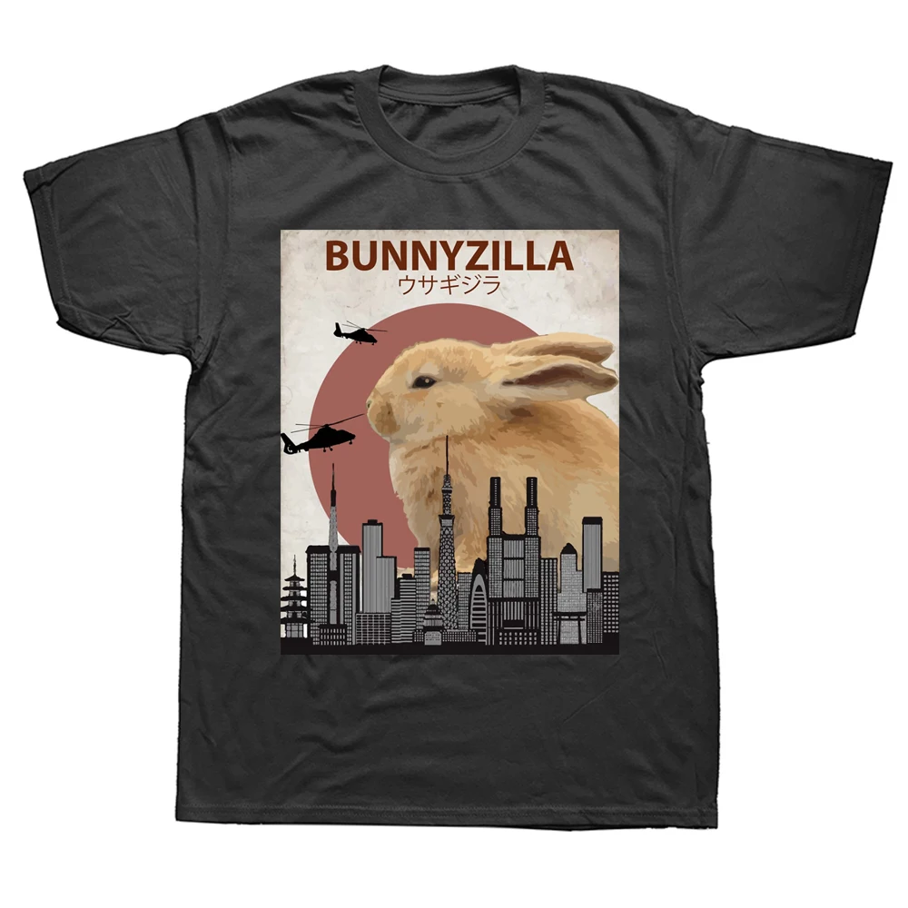 

Funny Bunnyzilla Rabbit T Shirts Summer Style Graphic Cotton Streetwear Short Sleeve Birthday Gifts T-shirt Mens Clothing