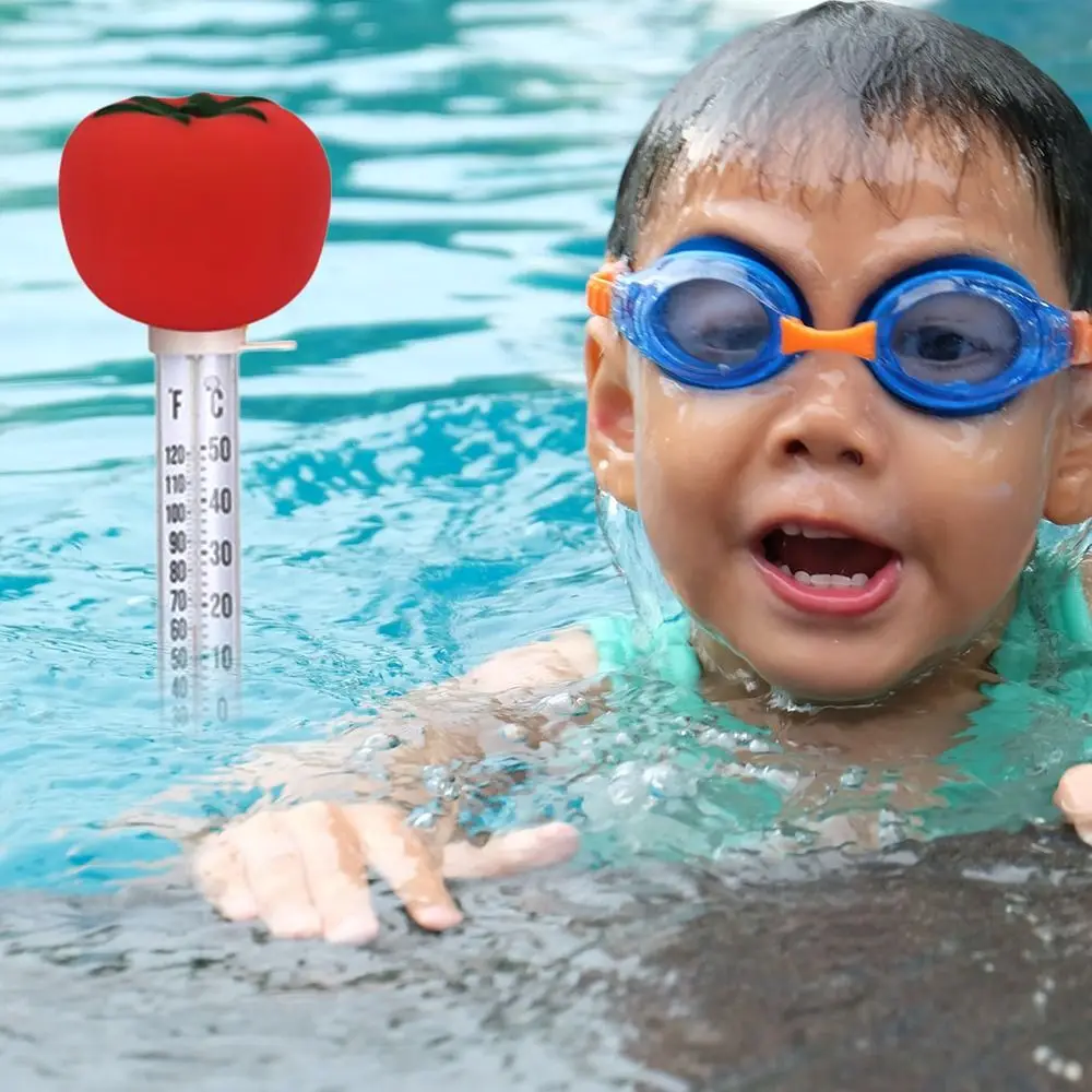 Herramienta de limpieza de dibujos animados, termómetro flotador multiusos, medidor de temperatura del agua para piscina, interior y exterior