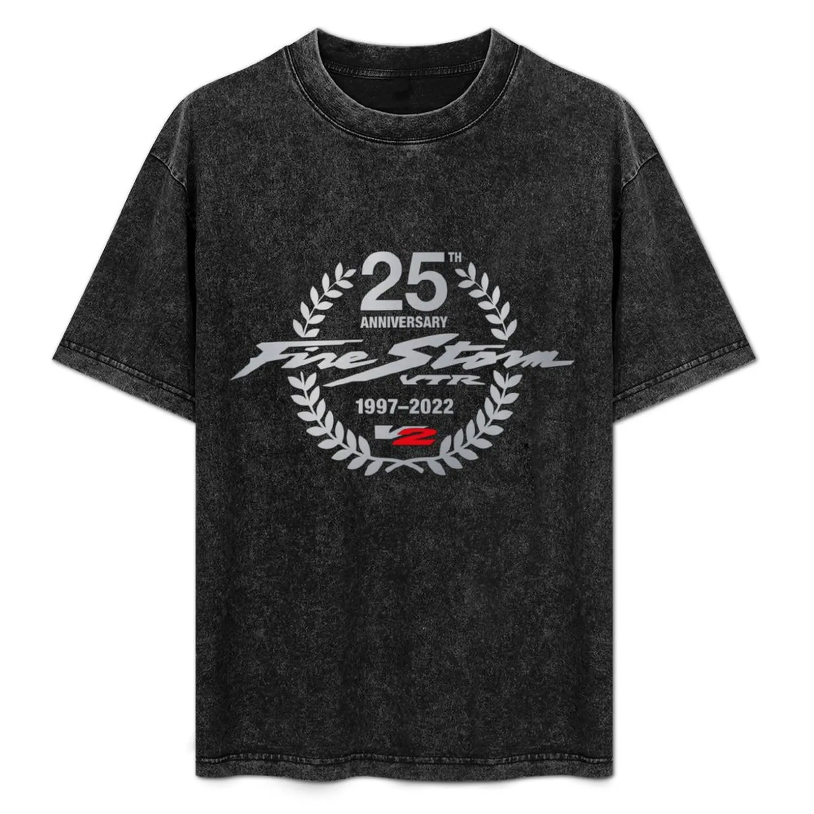 

Firestorm VTR 1000 25th Anniversary Outline T-Shirt blue archive hippie clothes T-shirts for men cotton