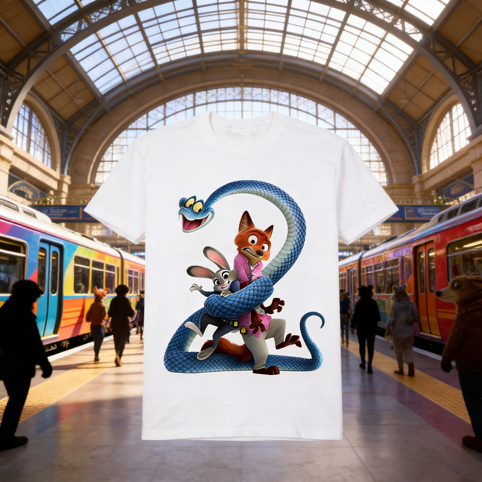 

2025-26 Summer Disney Zootopia Printed Pure Cotton T-shirt, Fashionable, Loose, Casual and Breathable Short-sleeved, Unisex