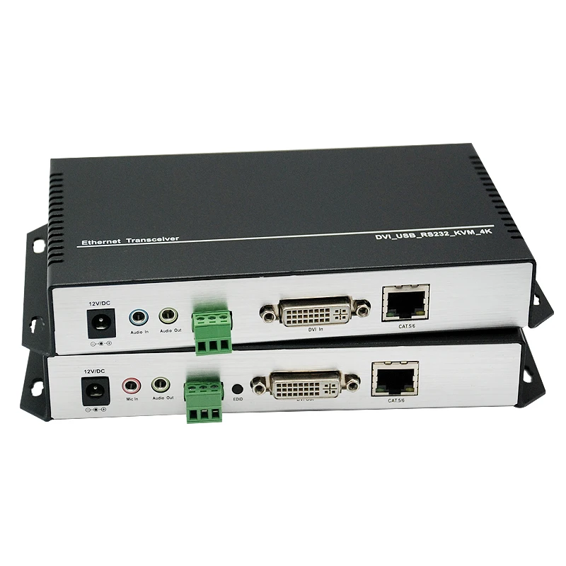 4K 120M DVI USB2.0 KVM Transmitter and Receiver over 120 Cat5/6 cable DVI KVM Extender With RS232/EDID