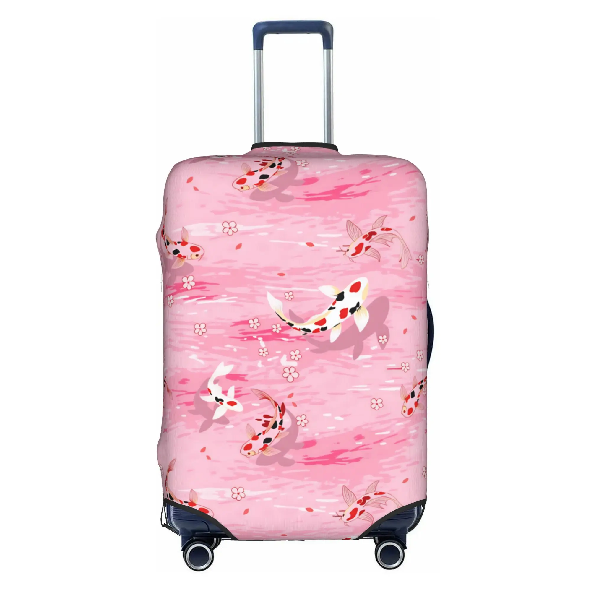 Koi Fish Lotus Flowers And Lily Pads Luggage Cover Elastic Japanese Style Travel Suitcase Protective Covers Suit For 18-32 inch