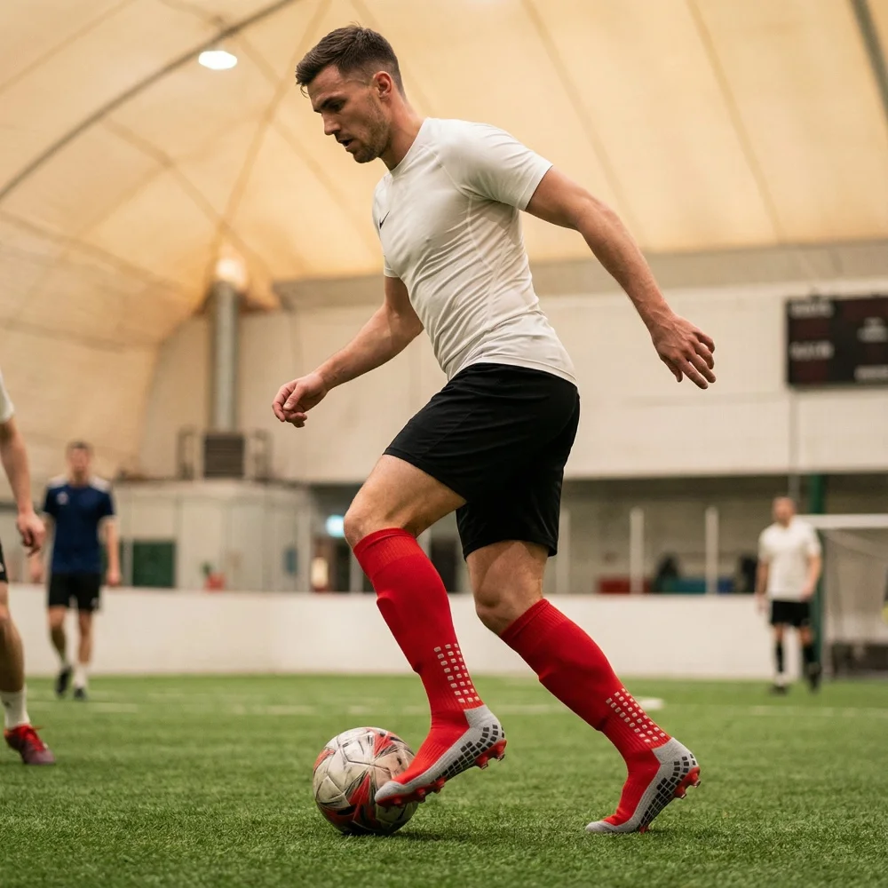 

Sports Training Long Football Socks Men's Non-Slip Soccer Socks Breathable Knee High Towel Bottom Stockings For Cycling Hiking