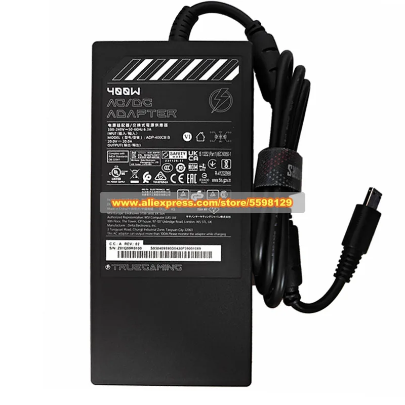 New ADP-400CB B AC Adapter 20V 20A 400W for TITAN 18HX A14VIG CREATOR PRO X18 Gaming Laptop Power Supply