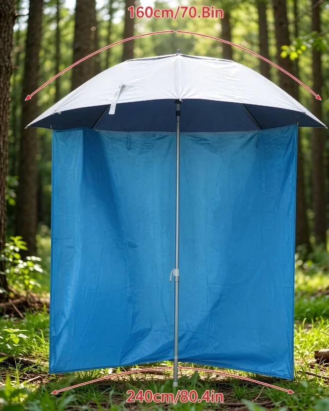Modern Design Half-Circumference Fishing Umbrella Waterproof Surround Cloth Pool Tent Metal Pole Outdoor Furniture for Park Use