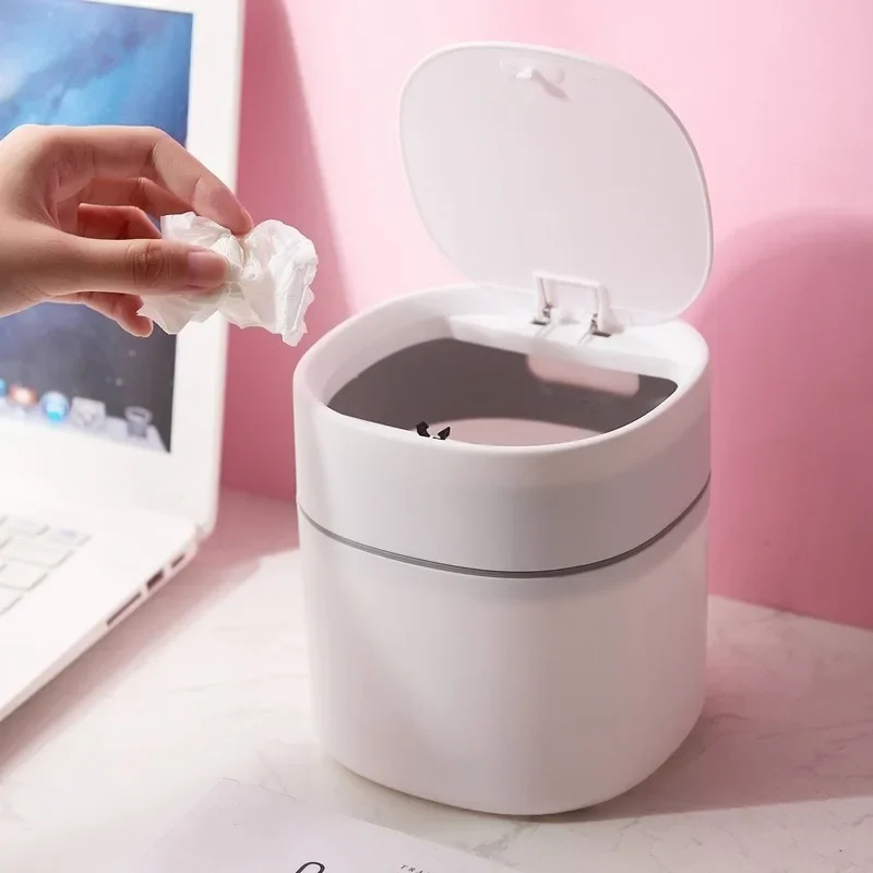 

Настольная мусорная корзина Mini Push-Type Pop крышка, гигиеническое ведро, корка дыни, кожух семян, мусорная корзина, мусорная корзина для автомобиля, мусорная корзина