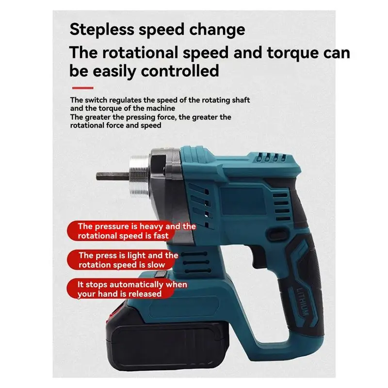 Abmo 18v misturador sem fio compactador vibrador 3-em-1 ferramenta de guerreiro de concreto para cimento sem bateria incluída para