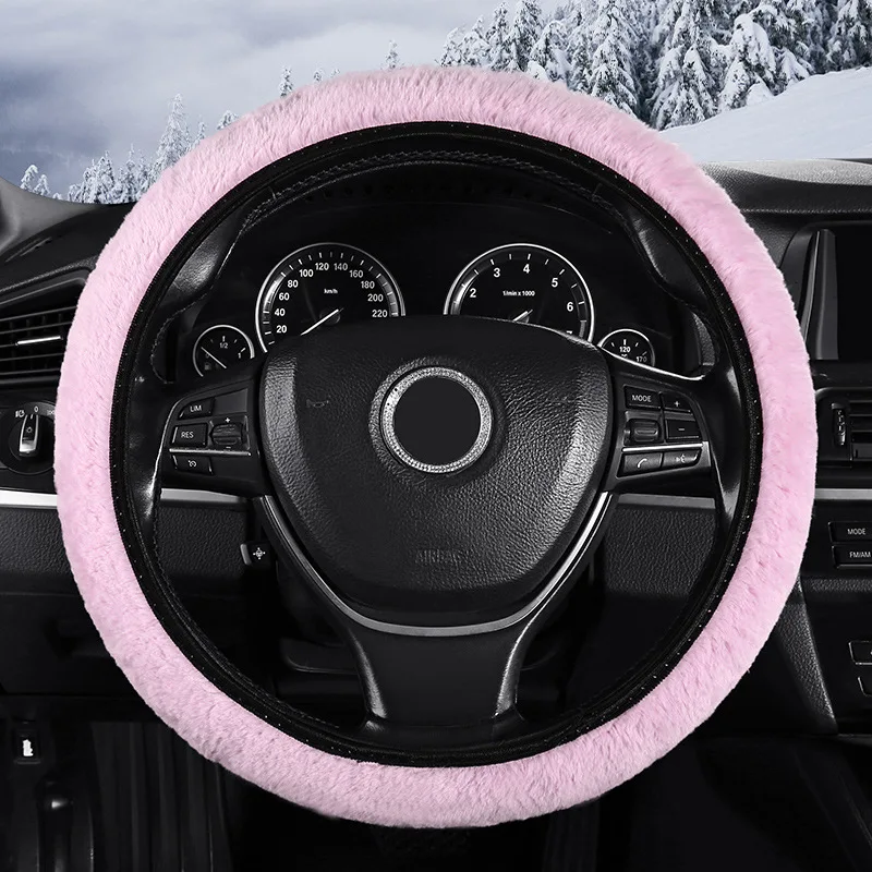 No Inner Ring Warm plush winter New Elastic Elastic Steering Wheel Cover Fashion Trend Car Handle Cover