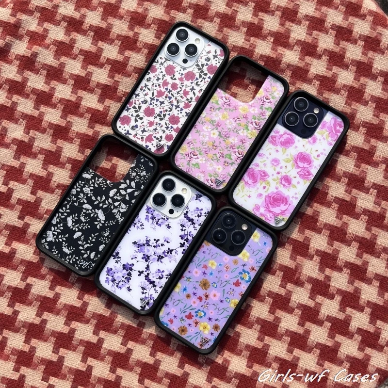 

Wildflower Girls wild flower Phone Case for iPhone 12 13 14 15 16 Pro Max Plus 16Pro 16plus wf Ins Rose Floral Cover Cases