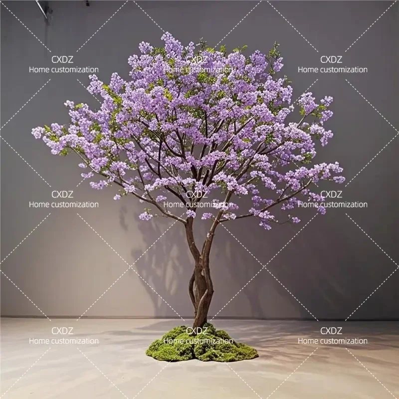 Simulation Lilac Jacaranda Wisteria Cherry Blossom Peach Blossom Tree Set Props Ornaments Background Decoration for Home