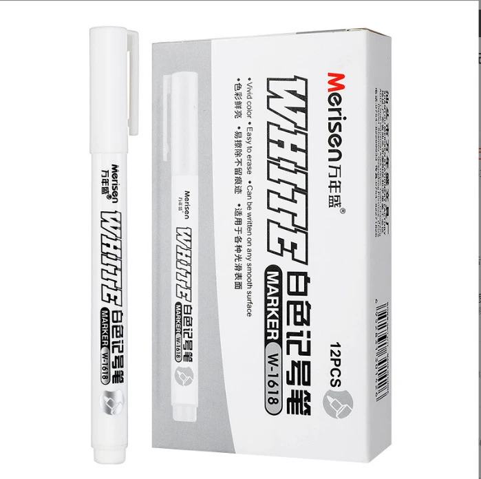 ۞ 1/5 Pack Permanent White Marker Pens Quick Dry Ink Durable Nib For Art Crafting Rock Painting Glass Metal Wood Marking