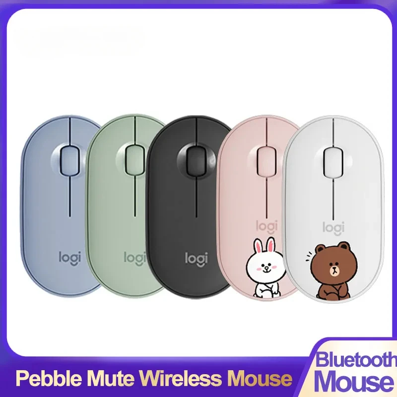 Logitech Pebble M350 Wireless Bluetooth Mouse Mice Mute Slim Bluetooth Mouse For Laptop PC Office Home Unifying Colorful Mouse