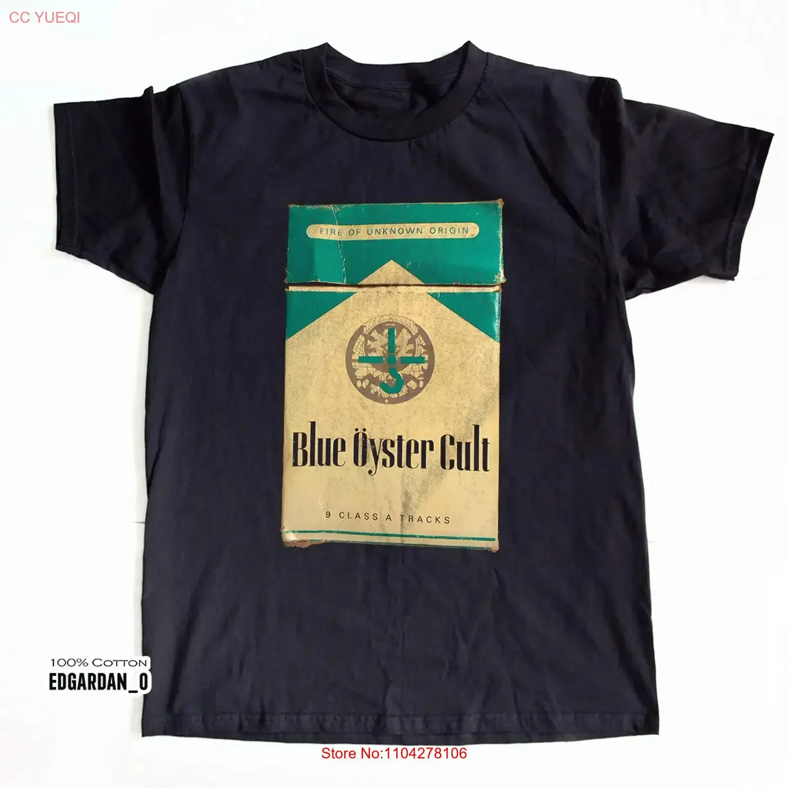 Blue Oyster Cult Fire of Unknown Origin Cigarette Pack Black T shirt Size S 5XL vintage Washed Top For Everyday Wear homme