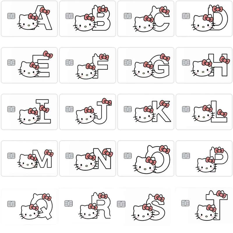 

Креативные наклейки Kawaii Hello Kitty для кредитных и дебетовых карт, аниме-стиль, мультяшные стикеры с сердечками, пленка-наклейка для девочек