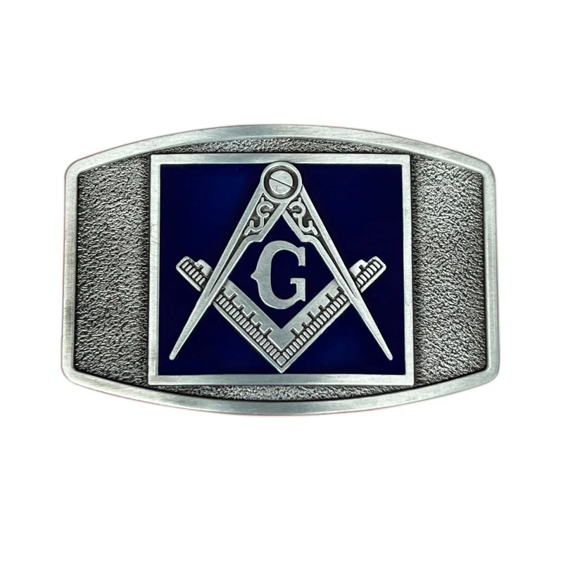 Masonic compass folding rule Mason belt buckle Western style