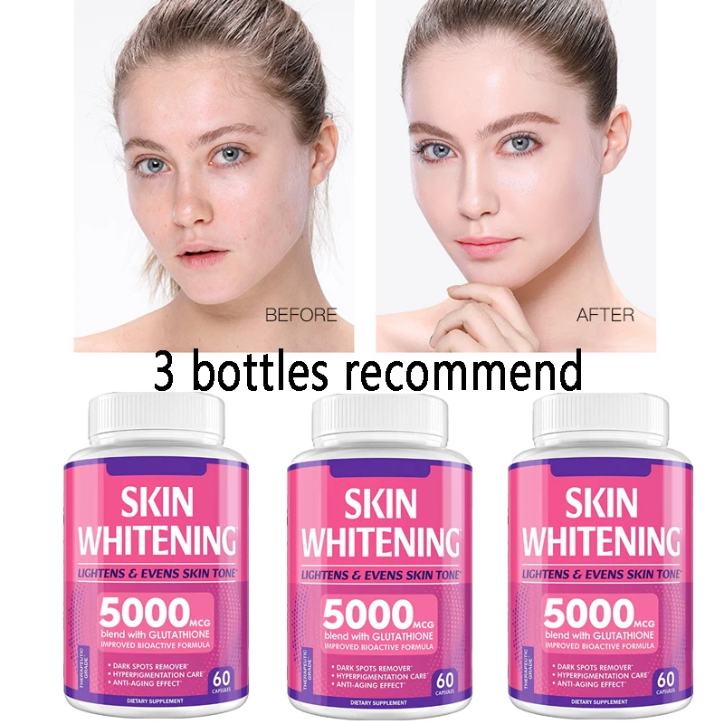 

3 bottles glutathione capsules maintain normal cellular metabolism improve resistance reduce fatigue brighten the skin