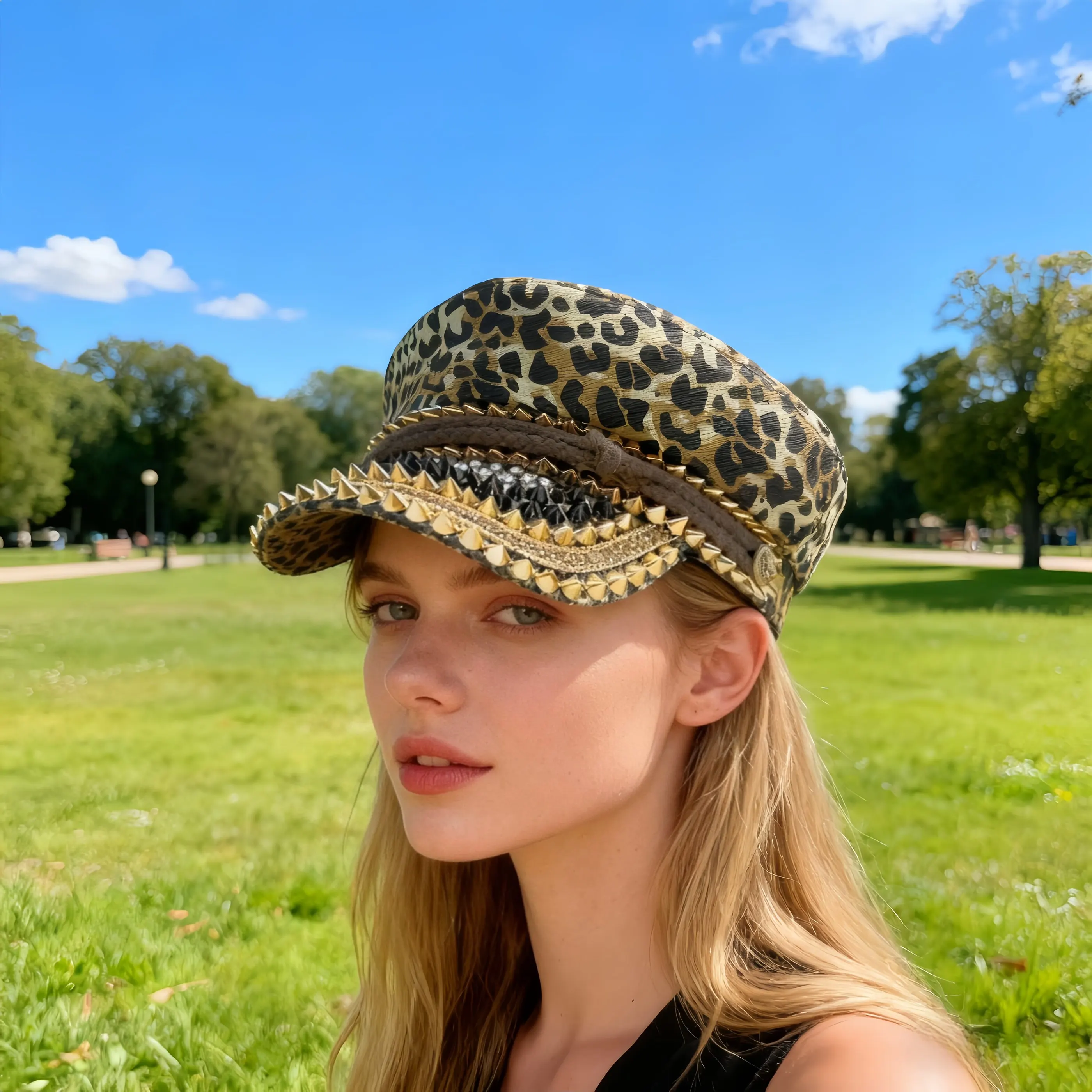 

Carnival Costume Hat Adult, Captain Hats Rhinestone for Burning Man Festival Woman, Cosplay Female Accessories