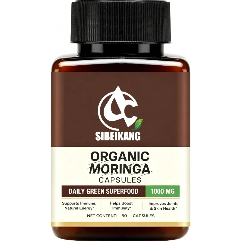 

Moringa supplement 1000mg | Moringa leaf extract containing 20% saponins vitamins and minerals -60 capsules