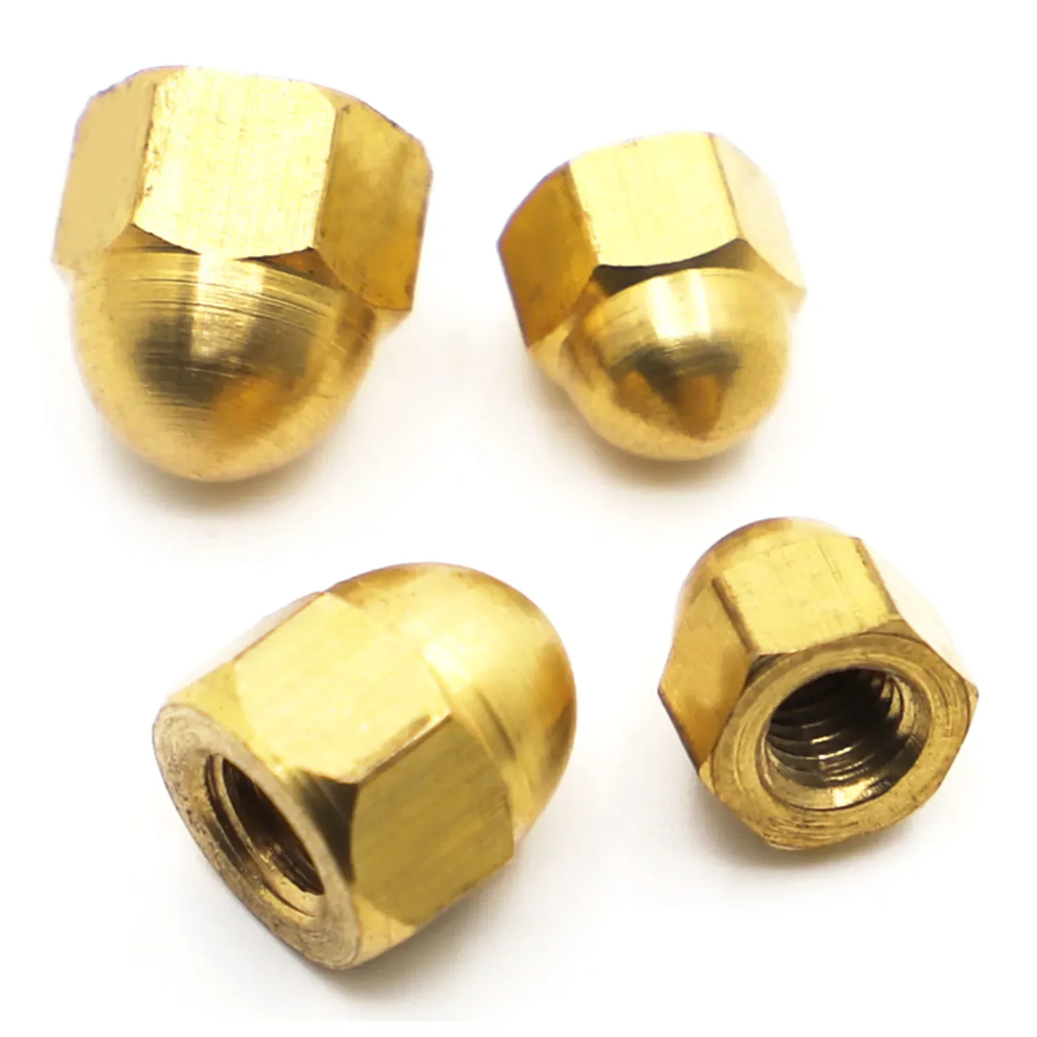 M3 M4 M5 M6 M8 M10 M12 M14 M16 Copper Cap Nut Acorn Dome Head Hex Nuts  Brass Acorn Nuts DIN1587