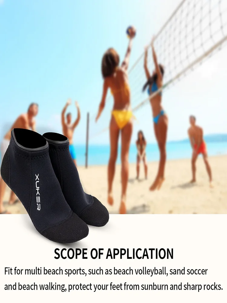 Chaussettes en néoprène 3mm, volley-ball de plage, plongée, natation, surf, plongée en apnée, kayak, Rafting, chaussons d'eau, points Flatlock, coupe basse