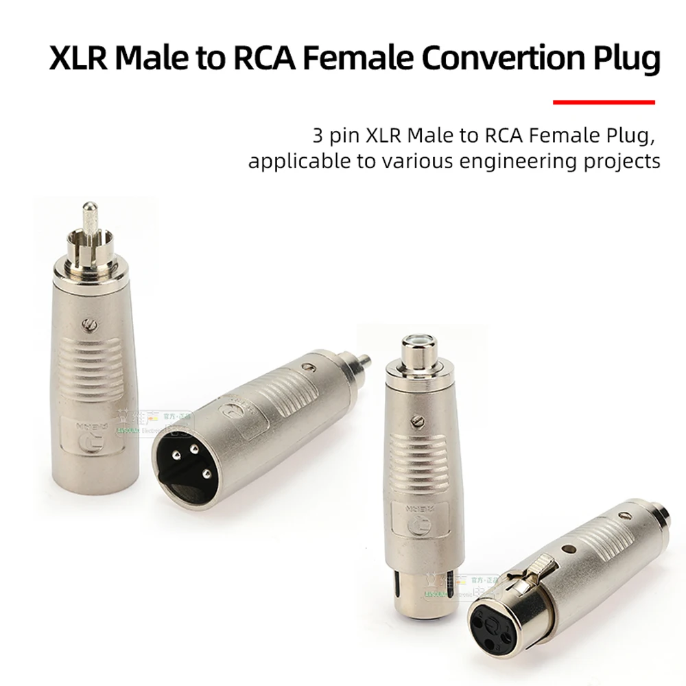 3-poliger XLR-Stecker auf Cinch-Buchse 6,35 3,5 Audio-Konvertierungsstecker Doppelwege-Docking-Stecker XLR auf XLR-Stecker-Buchse Video-Adapter – Detail 11