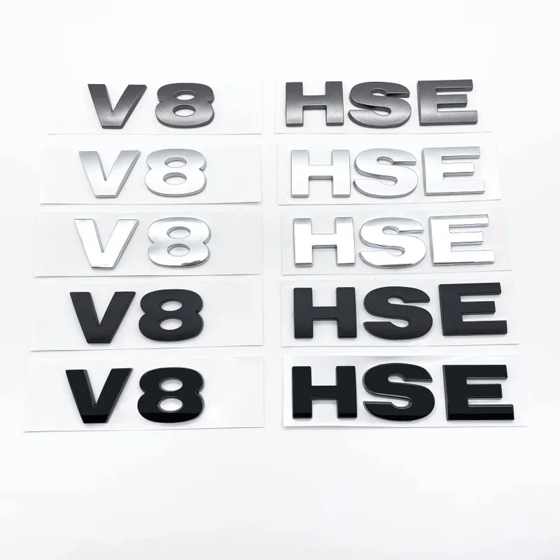 Car 3D ABS V8 HSE Rear Trunk Words Letter Logo Emblem Badge Decals Sticker For Land Rover Discovery 3 4 Freelander 2 Accessories