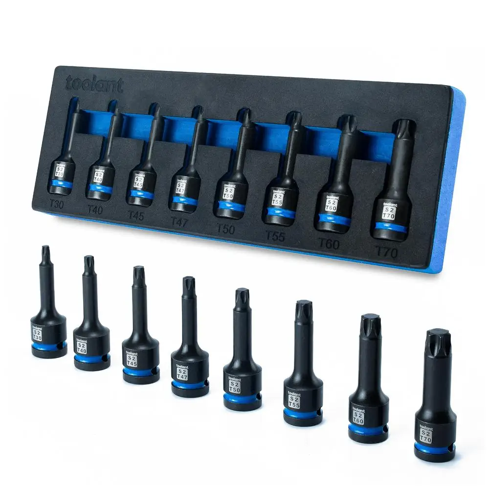 Heavy Duty Impact Torx Bit Set 8pcs T30-T70 1/2