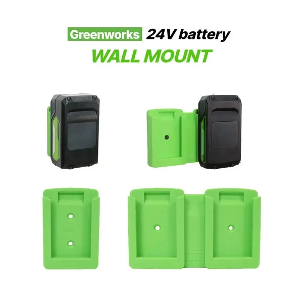24V Battery Wall Mount Holder Compatible with Greenworks Lithium‑ion Power Tool Bracket Garage Workshop Storage Organizer