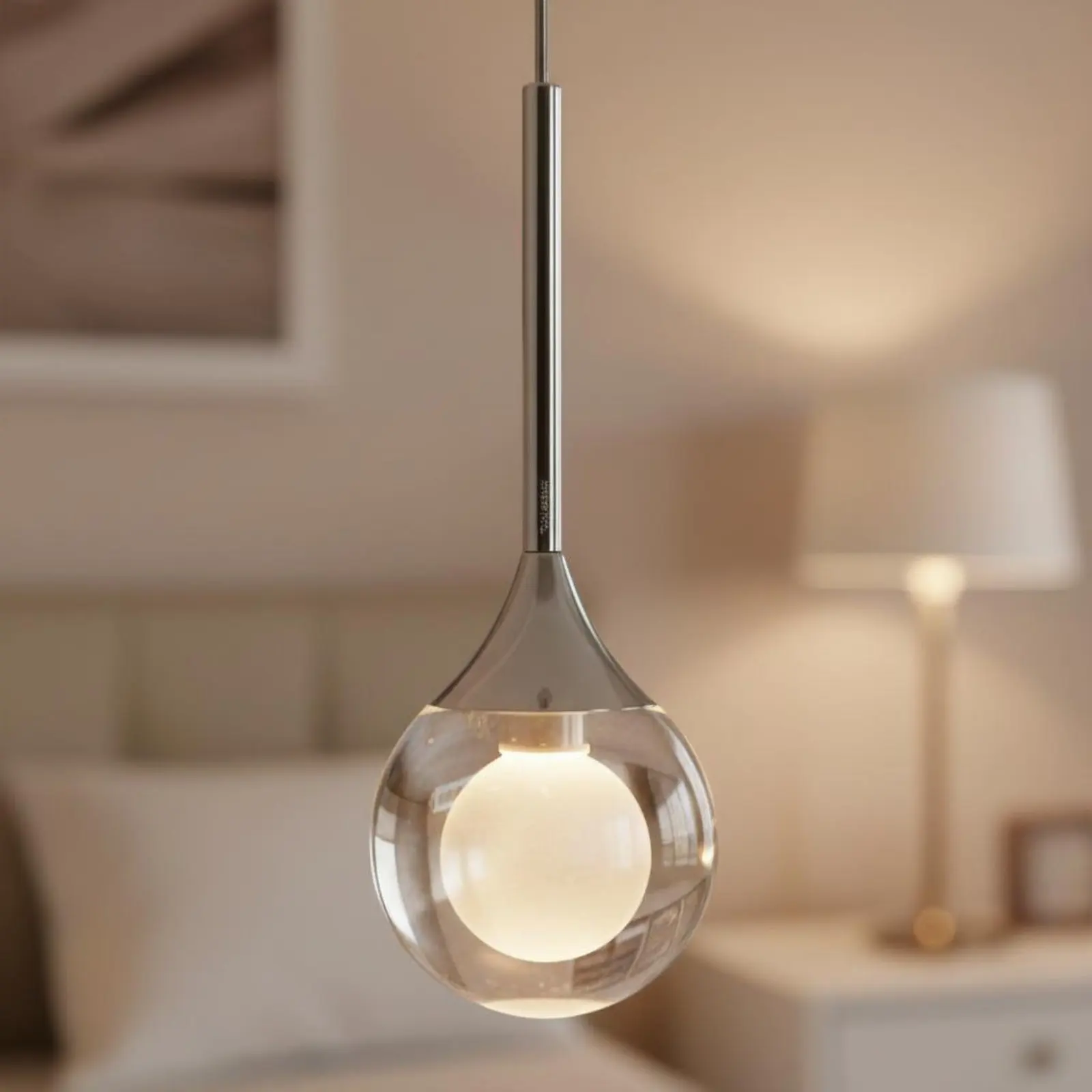 

Mini Crystal Suspension Light Minimalist Crystal Suspension Light Ceiling Fixture LED Bulb Compatible for Bedside