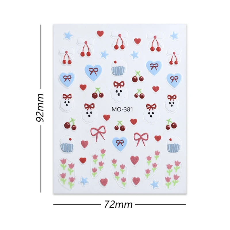 1pc かわいい小さな花蝶ネイルステッカー新鮮な春のネイルデコレーションちょう結びネイルステッカー春夏マニキュア用品