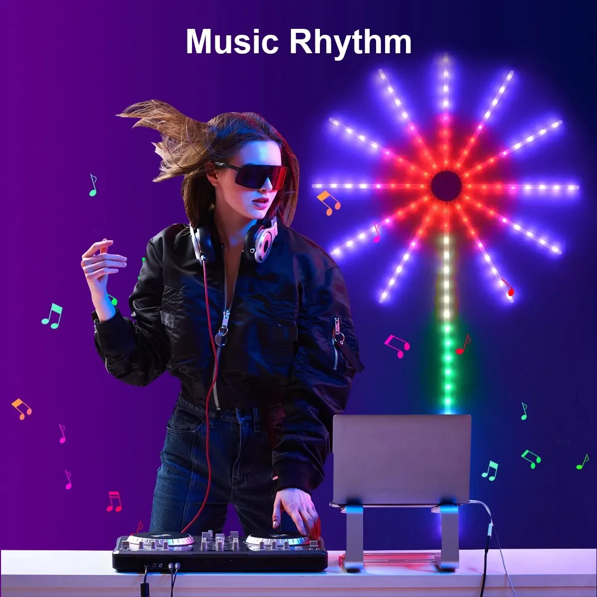 USB Bluetooth Christmas Fireworks Light RGB LED String Lights Waterproof LED Garland Lamp Outdoor Garden Room Decor Fairy Lights