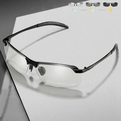 FUQIAN – lunettes de soleil photochromiques pour hommes et femmes, polarisées, Vintage, en métal, pour Vision nocturne, pour la conduite