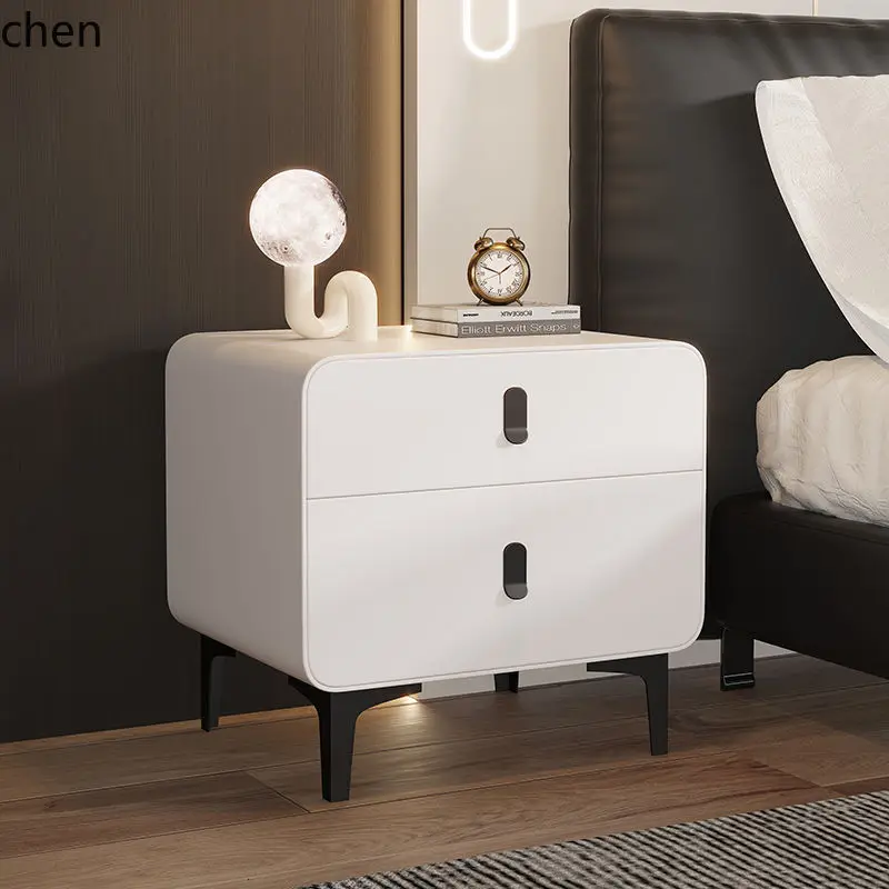 HT New Bedside Table Solid Wood Internet Celebrity Cream Home Creative Narrow Simple Modern Small Bedroom Storage